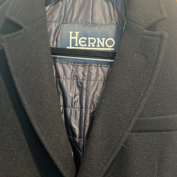 New with Tags Herno Men's Black Bibbed Topcoat Missing Bib IT 50 US 40 - Picture 4 of 7
